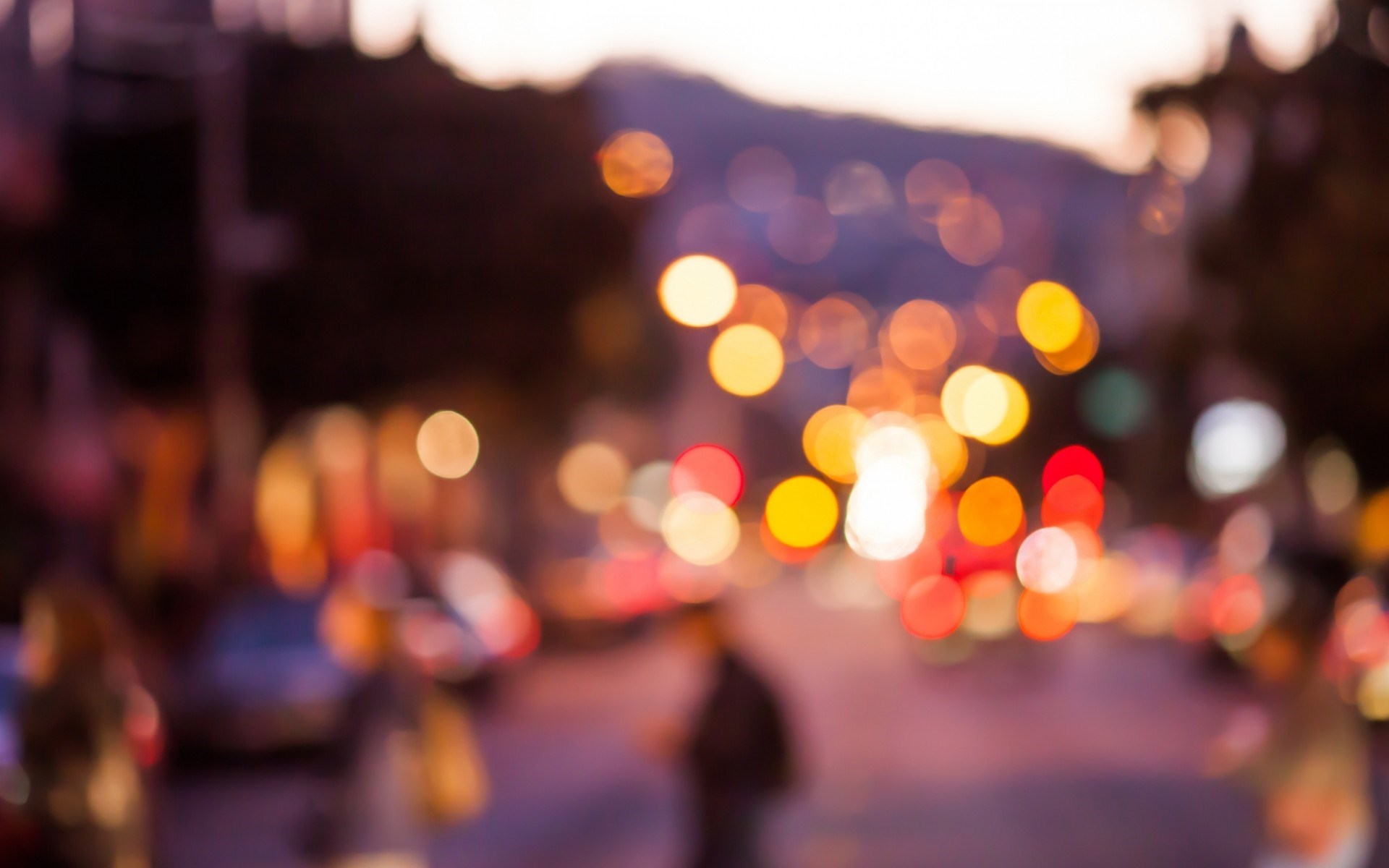 bokeh city street hd wallpaper free