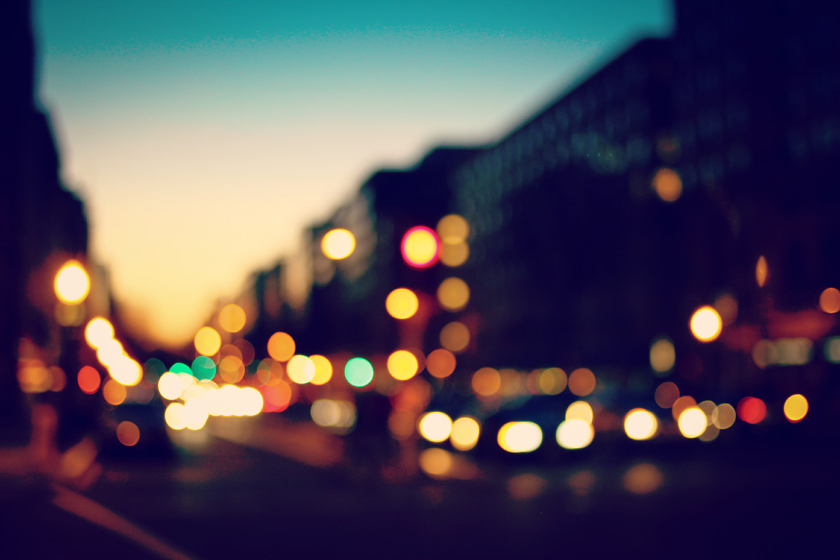 bokeh city wallpaper hd download free
