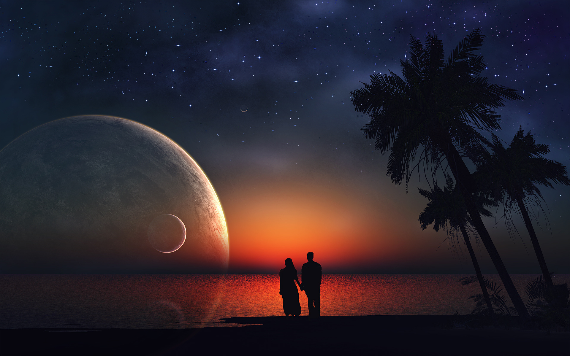 desktop love moon images dowload