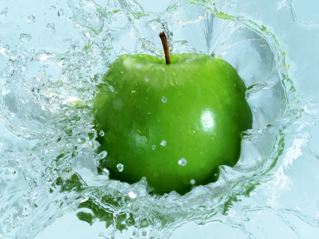 green apple fruit3d wallpaper