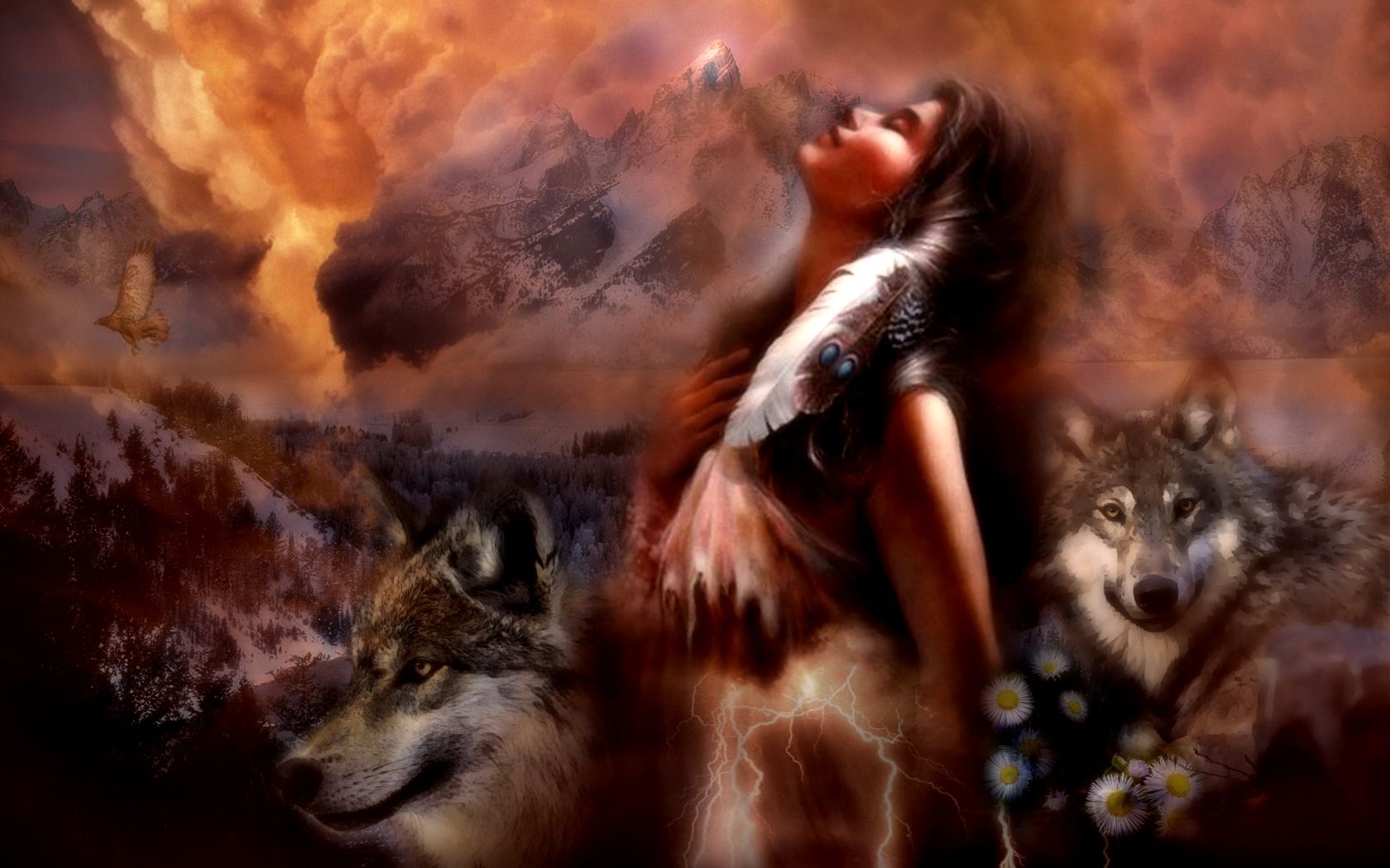 native american wolf images wallpaper