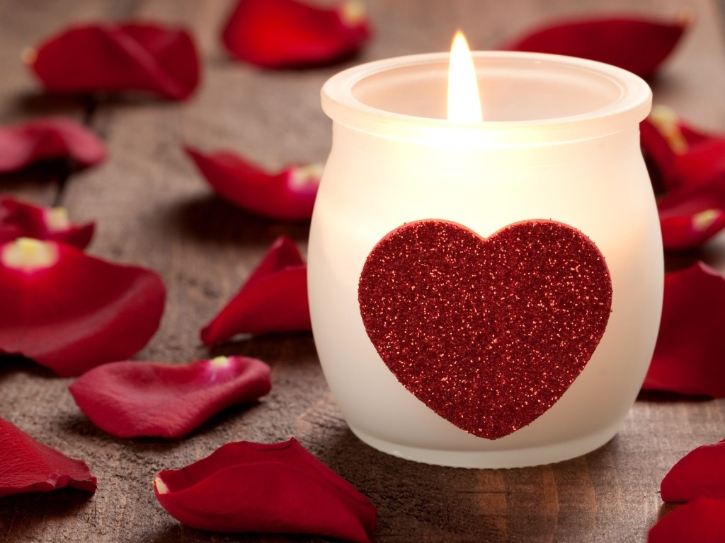 love heart candle free ipad hd wallpaper